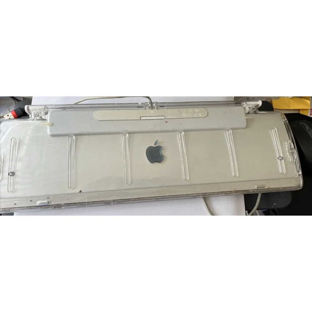 Apple Macintosh Pro Keyboard M7803 Black Keys Clear Case USB Vintage Y2K